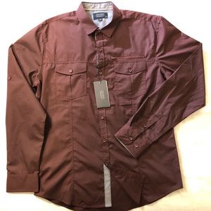 Triumph Over Tragedy Men’s Dress Shirt L Dark Red